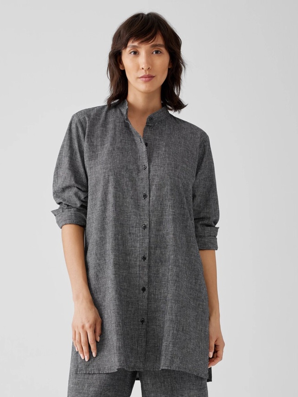 Eileen Fisher Hemp Organic Cotton Grid Long Shirt

Easy Fit, Thigh Length